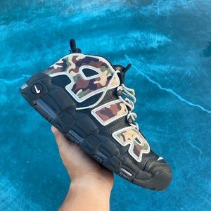 Nike Air More Uptempo Camo Sail Black Sneakers